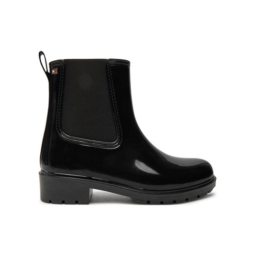 Kalosze Tommy Hilfiger Flag Rainboot FW0FW08213 Czarny ze sklepu eobuwie.pl w kategorii Kalosze damskie - zdjęcie 182026978