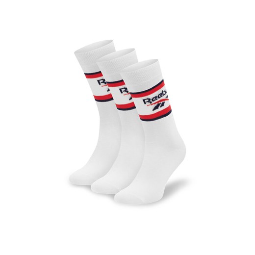 Zestaw 3 par wysokich skarpet unisex Reebok R0369-SS24 (3-pack) Biały ze sklepu eobuwie.pl w kategorii Skarpetki męskie - zdjęcie 182027355