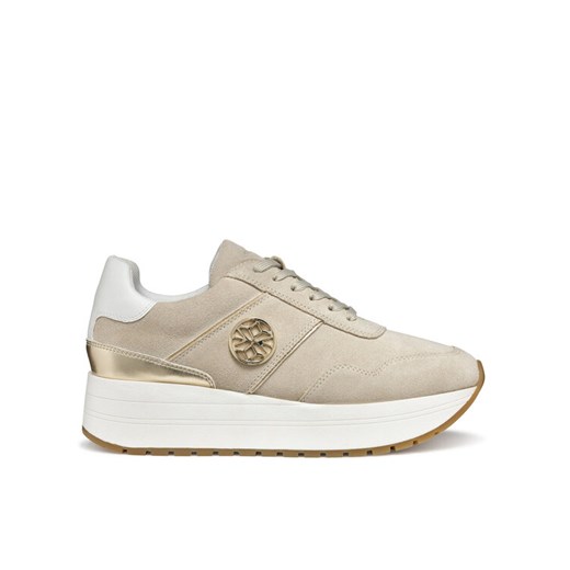 Sneakersy Geox D New Kency D55MZA 022BN CH62L Beżowy ze sklepu eobuwie.pl w kategorii Buty sportowe damskie - zdjęcie 182027628