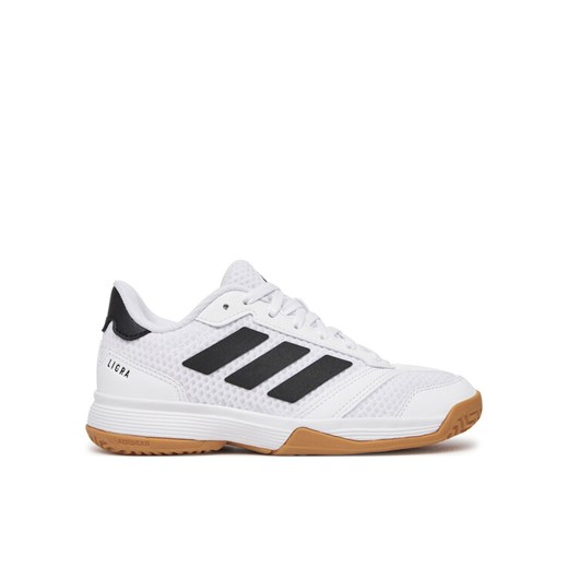 Buty halowe adidas Ligra 8 Indoor Shoes Kids IH8244 Biały ze sklepu eobuwie.pl w kategorii Buty sportowe dziecięce - zdjęcie 182027936