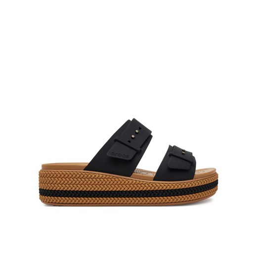 Klapki Crocs Brooklyn Woven Buckle 209978 Czarny ze sklepu eobuwie.pl w kategorii Klapki damskie - zdjęcie 182027956
