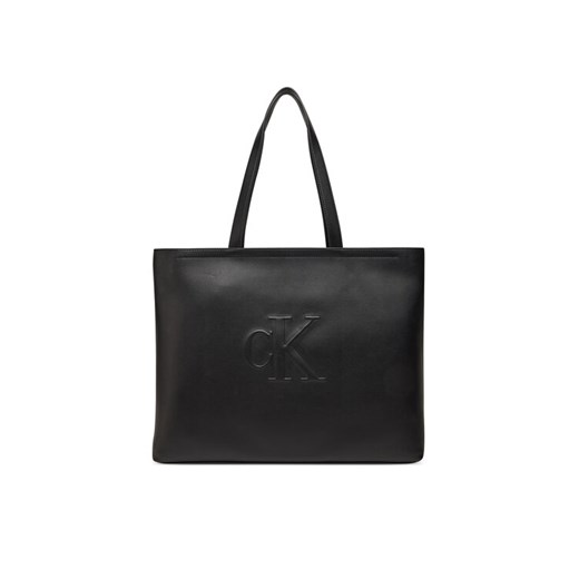 Torebka Calvin Klein Jeans Sculpted Slim Tote LV04K3070G Czarny ze sklepu eobuwie.pl w kategorii Torby Shopper bag - zdjęcie 182028296