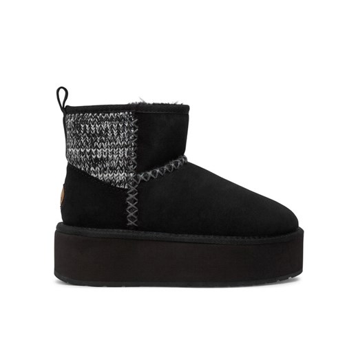 Śniegowce EMU Australia Stinger Knit Flatform W13143 Czarny ze sklepu eobuwie.pl w kategorii Śniegowce damskie - zdjęcie 182028485