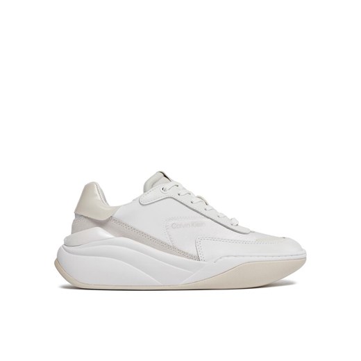 Sneakersy Calvin Klein Cloud Wedge Lace Up-Pearlized HW0HW02040 Biały ze sklepu eobuwie.pl w kategorii Buty sportowe damskie - zdjęcie 182028569