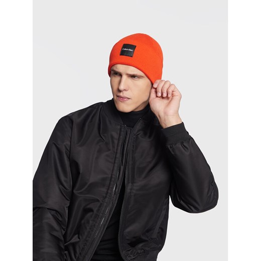 Czapka Calvin Klein K50K509682 Pomarańczowy ze sklepu eobuwie.pl w kategorii Czapki zimowe męskie - zdjęcie 182029055