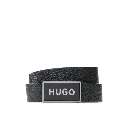 Pasek Męski Hugo 50492032 Czarny ze sklepu eobuwie.pl w kategorii Paski męskie - zdjęcie 182029196