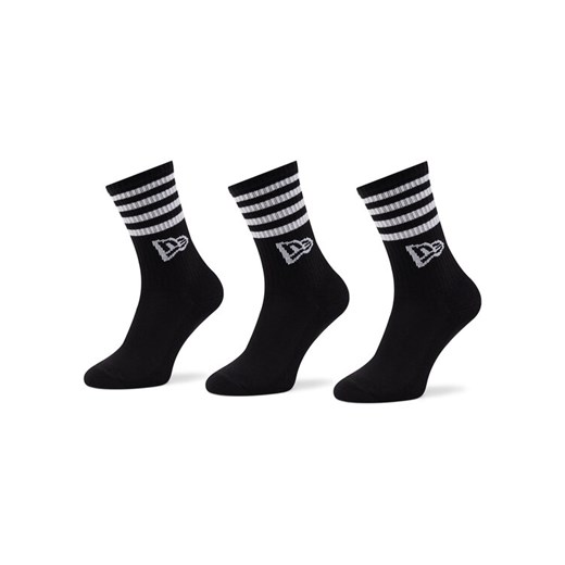 Zestaw 3 par wysokich skarpet unisex New Era Stripe Crew 13113627 Czarny ze sklepu eobuwie.pl w kategorii Skarpetki męskie - zdjęcie 182029268