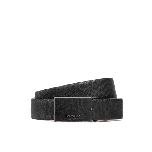 Pasek Męski Calvin Klein Leather Inlay Plaque Pal 35Mm K50K509766 Czarny ze sklepu eobuwie.pl w kategorii Paski męskie - zdjęcie 182030055