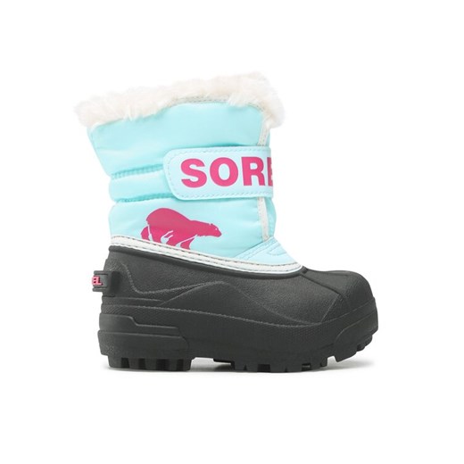 Śniegowce Sorel Childrens Snow Commander NC1960-428 Błękitny ze sklepu eobuwie.pl w kategorii Buty zimowe dziecięce - zdjęcie 182030245