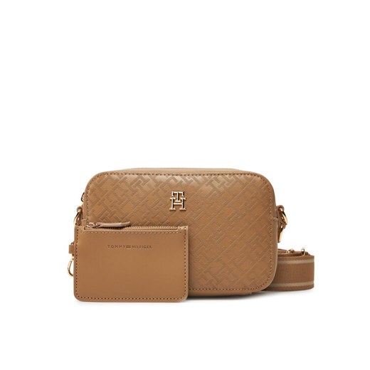 Torebka Tommy Hilfiger Th Distinct Camera Bag Mono AW0AW17221 Brązowy ze sklepu eobuwie.pl w kategorii Listonoszki - zdjęcie 182030307
