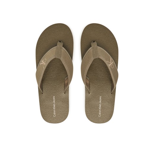 Japonki Calvin Klein Jeans Thong+ Cv YM0YM01235 Khaki ze sklepu eobuwie.pl w kategorii Klapki męskie - zdjęcie 182030459