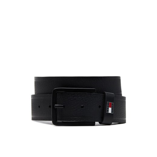 Pasek Męski Tommy Jeans Tjm Elevated Flag Leather 3.5 AM0AM13291 Czarny ze sklepu eobuwie.pl w kategorii Paski męskie - zdjęcie 182030585
