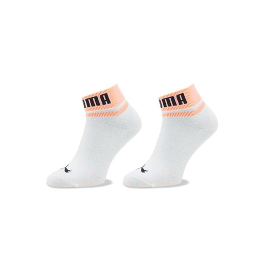Zestaw 2 par wysokich skarpet unisex Puma Unisex New Heritage Quarter 2P 938021 Biały ze sklepu eobuwie.pl w kategorii Skarpetki męskie - zdjęcie 182030799