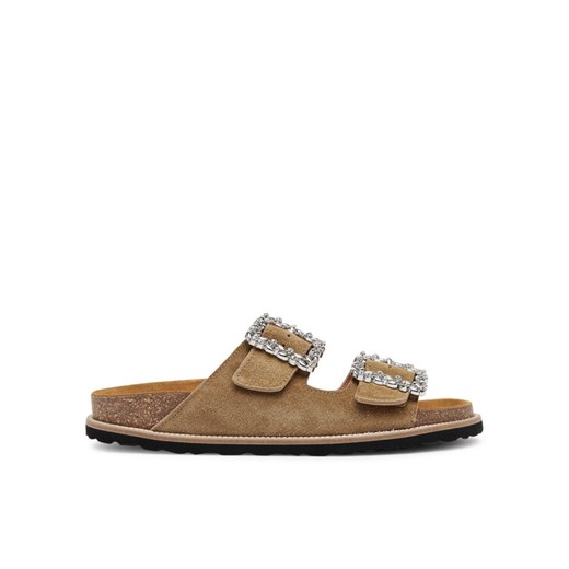 Klapki Pollini SA28373G0MTF0209 Khaki ze sklepu eobuwie.pl w kategorii Klapki damskie - zdjęcie 182030826
