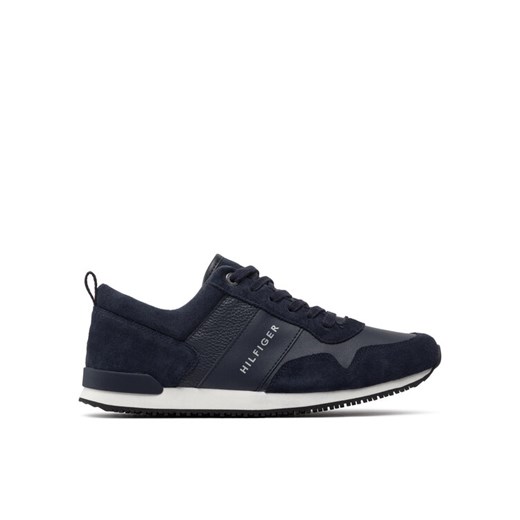 Sneakersy Tommy Hilfiger Iconic Leather Suede Mix Runner FM0FM00924 Granatowy ze sklepu eobuwie.pl w kategorii Buty sportowe męskie - zdjęcie 182030849