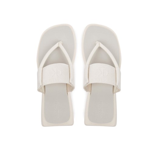 Japonki Calvin Klein Jeans Sq Low Wedge Sandal Rope YW0YW01717 Beżowy 41 eobuwie.pl