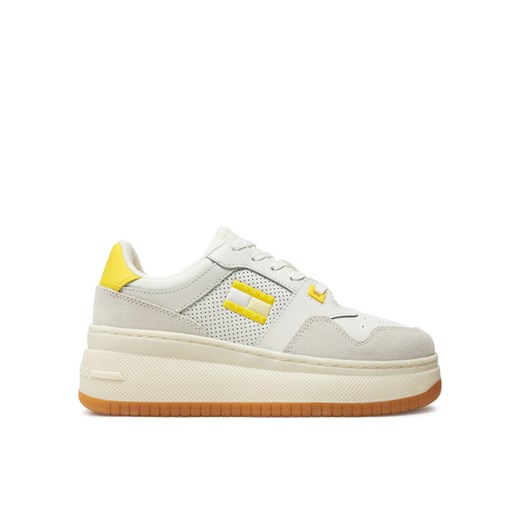 Sneakersy Tommy Jeans Tjw Retro Basket Flatform Mix EN0EN02654 Écru ze sklepu eobuwie.pl w kategorii Buty sportowe damskie - zdjęcie 182031107