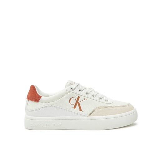 Sneakersy Calvin Klein Jeans Classic Cupsole Laceup Low Lth YW0YW01668 Biały ze sklepu eobuwie.pl w kategorii Buty sportowe damskie - zdjęcie 182031169