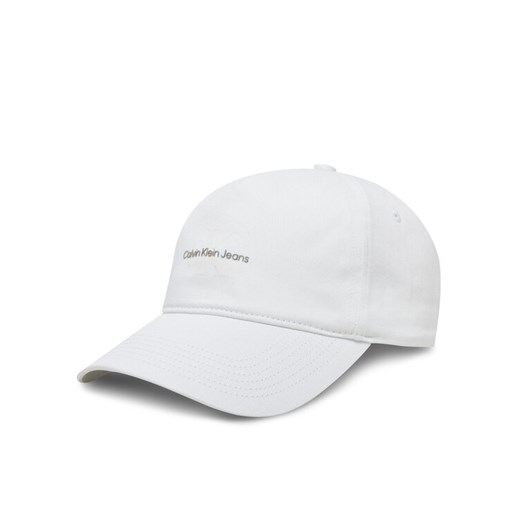 Czapka z daszkiem Calvin Klein Jeans Printed Monologo Cap LV04K5027G Biały ze sklepu eobuwie.pl w kategorii Czapki z daszkiem damskie - zdjęcie 182031268