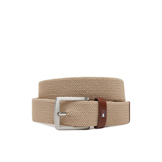 Pasek Męski Tommy Hilfiger Denton Elastic 3.5 AM0AM13354 Beżowy ze sklepu eobuwie.pl w kategorii Paski męskie - zdjęcie 182031298