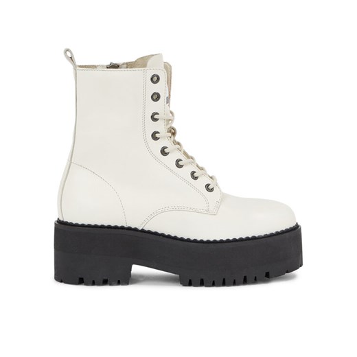 Botki Tommy Jeans Tjw Boot Zip Up EN0EN02305 Biały ze sklepu eobuwie.pl w kategorii Workery damskie - zdjęcie 182031677