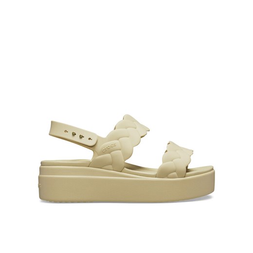 Sandały Crocs Brooklyn Woven Upper LW 209977 Beżowy ze sklepu eobuwie.pl w kategorii Sandały damskie - zdjęcie 182033305