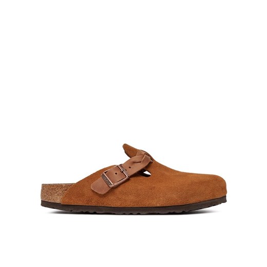 Klapki Birkenstock Boston Braided 1026713 Brązowy ze sklepu eobuwie.pl w kategorii Klapki damskie - zdjęcie 182033526