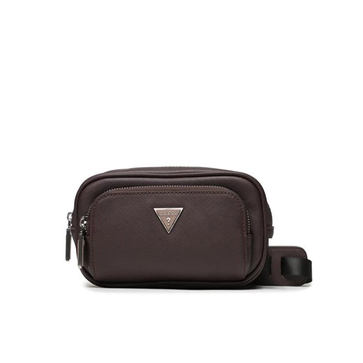 Saszetka Guess Certosa Saffiano Smart Mini Bags HMECSA P3307 Bordowy ze sklepu eobuwie.pl w kategorii Saszetki - zdjęcie 182033967