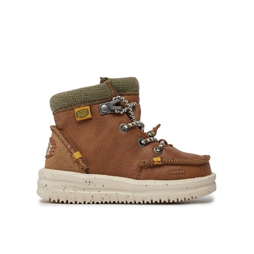 Trzewiki Hey Dude Bradley Boot Youth 40417-267 Brązowy ze sklepu eobuwie.pl w kategorii Buty zimowe dziecięce - zdjęcie 182034229