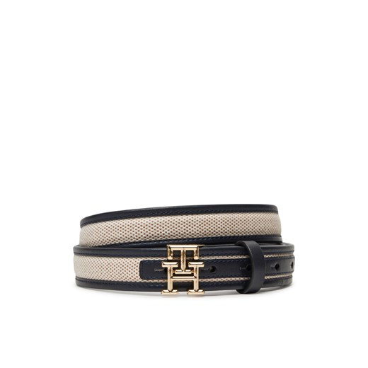 Pasek Damski Tommy Hilfiger Th Logo 2.5 Canvas AW0AW17249 Granatowy ze sklepu eobuwie.pl w kategorii Paski damskie - zdjęcie 182034449
