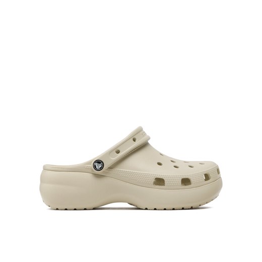 Klapki Crocs Classic Platform Clog W 206750 Beżowy ze sklepu eobuwie.pl w kategorii Klapki damskie - zdjęcie 182034816