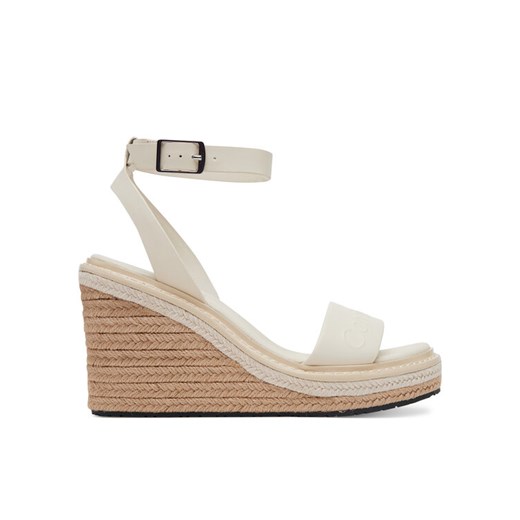 Espadryle Calvin Klein Wedge Sandal 70 - He HW0HW02376 Biały ze sklepu eobuwie.pl w kategorii Espadryle damskie - zdjęcie 182035448
