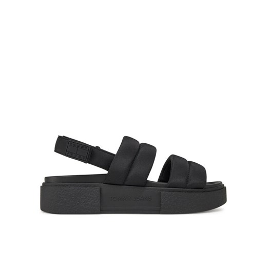 Sandały Tommy Jeans Tjw Flatform Sandal EN0EN02802 Czarny ze sklepu eobuwie.pl w kategorii Sandały damskie - zdjęcie 182035525