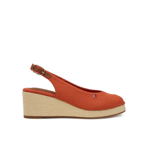 Espadryle Tommy Hilfiger Flag Mid Wedge Espad Slingback FW0FW08595 Pomarańczowy ze sklepu eobuwie.pl w kategorii Espadryle damskie - zdjęcie 182035539