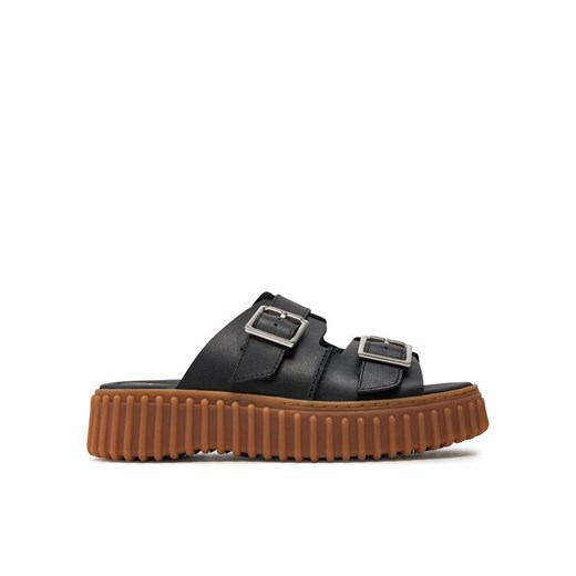Klapki Clarks Torhill Slide 26176428 Czarny ze sklepu eobuwie.pl w kategorii Klapki damskie - zdjęcie 182035765