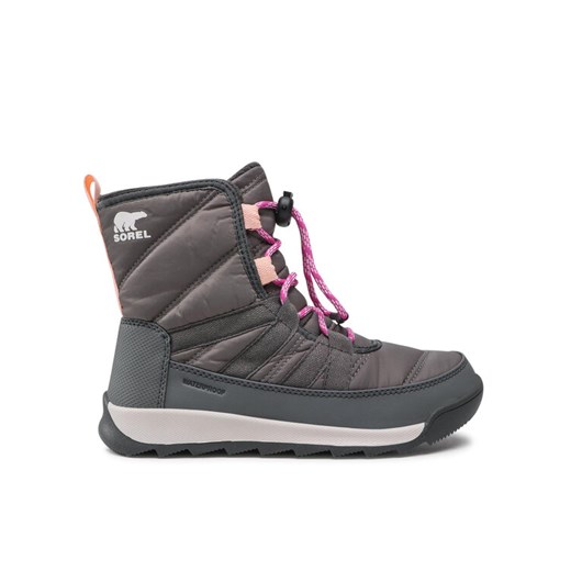 Śniegowce Sorel Youth Whitney II Short Lace WP NY3903 Szary ze sklepu eobuwie.pl w kategorii Śniegowce damskie - zdjęcie 182035829