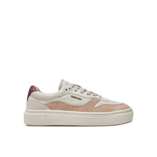 Sneakersy Calvin Klein Cupsole Lace Up W/Ml Mix M HW0HW02114 Beżowy ze sklepu eobuwie.pl w kategorii Buty sportowe damskie - zdjęcie 182036287