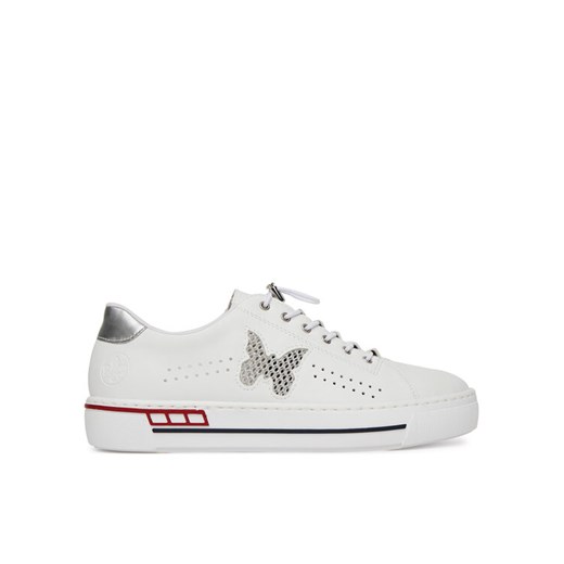 Sneakersy Rieker L8857-80 Biały ze sklepu eobuwie.pl w kategorii Buty sportowe damskie - zdjęcie 182036539