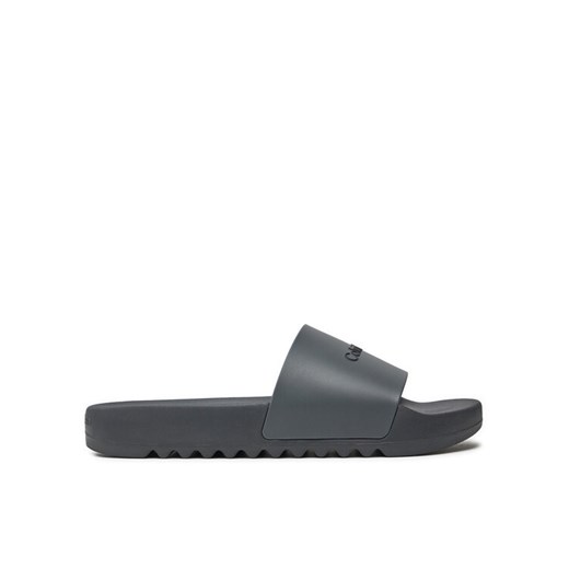 Klapki Calvin Klein Chuncky Pool Slide Rub HM0HM01063 Szary ze sklepu eobuwie.pl w kategorii Klapki męskie - zdjęcie 182037095