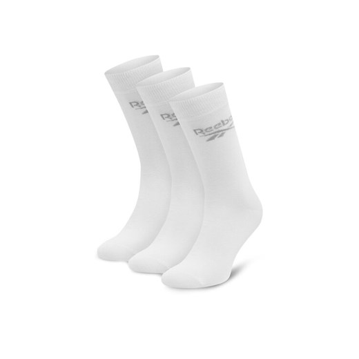 Zestaw 3 par wysokich skarpet unisex Reebok R0367-SS24 (3-pack) Biały ze sklepu eobuwie.pl w kategorii Skarpetki męskie - zdjęcie 182037165