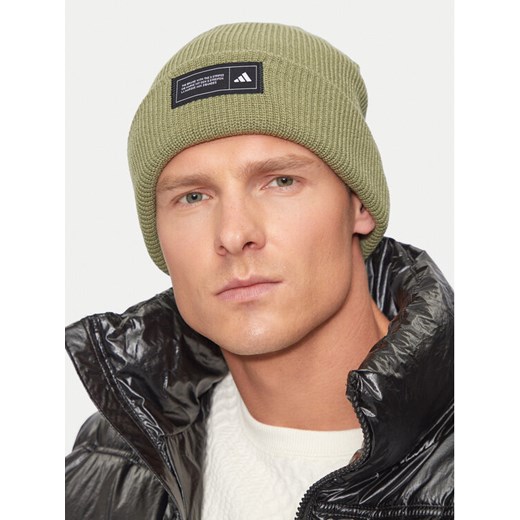 Czapka adidas Essentials Cuffed Beanie IY5257 Zielony ze sklepu eobuwie.pl w kategorii Czapki zimowe męskie - zdjęcie 182037178
