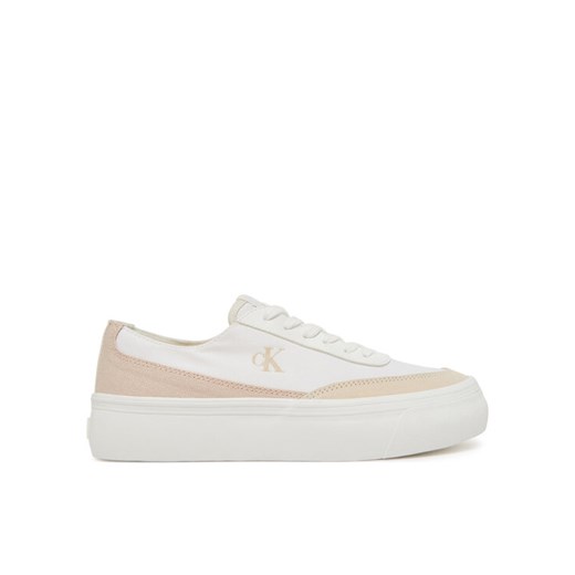 Sneakersy Calvin Klein Jeans Vulc Flatform Low Cv Mix Mg YW0YW01770 Biały ze sklepu eobuwie.pl w kategorii Buty sportowe damskie - zdjęcie 182037229