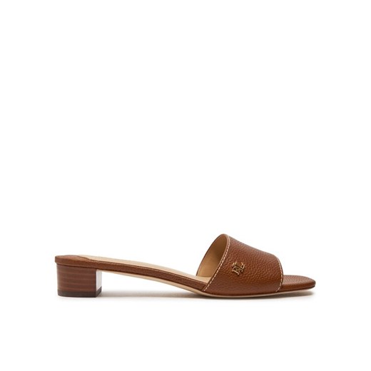Klapki Lauren Ralph Lauren 802925259003 Brązowy ze sklepu eobuwie.pl w kategorii Klapki damskie - zdjęcie 182037309