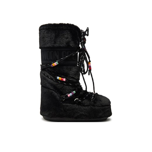 Śniegowce Moon Boot Icon Faux Fur BEADS80D1408990 Czarny ze sklepu eobuwie.pl w kategorii Śniegowce damskie - zdjęcie 182037606