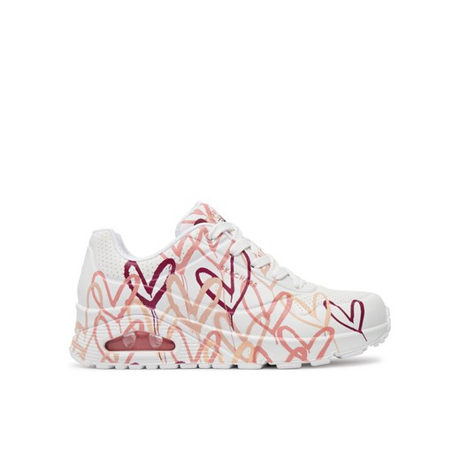 Sneakersy Skechers Uno - Dripping In Love 155507/WCRL Biały ze sklepu eobuwie.pl w kategorii Buty sportowe damskie - zdjęcie 182037649
