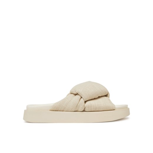 Klapki Inuikii Oversized Linken Knot-147 1028 Écru ze sklepu eobuwie.pl w kategorii Klapki damskie - zdjęcie 182037725