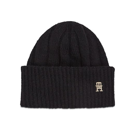 Czapka Tommy Hilfiger Th Timeless Beanie AW0AW15307 Czarny ze sklepu eobuwie.pl w kategorii Czapki zimowe damskie - zdjęcie 182037966