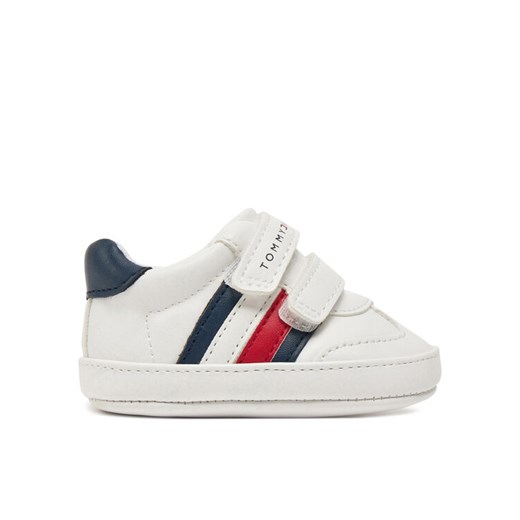 Sneakersy Tommy Hilfiger Stripe Low Cut Velcro T0B9-33831-1433 Biały ze sklepu eobuwie.pl w kategorii Buty sportowe dziecięce - zdjęcie 182038008