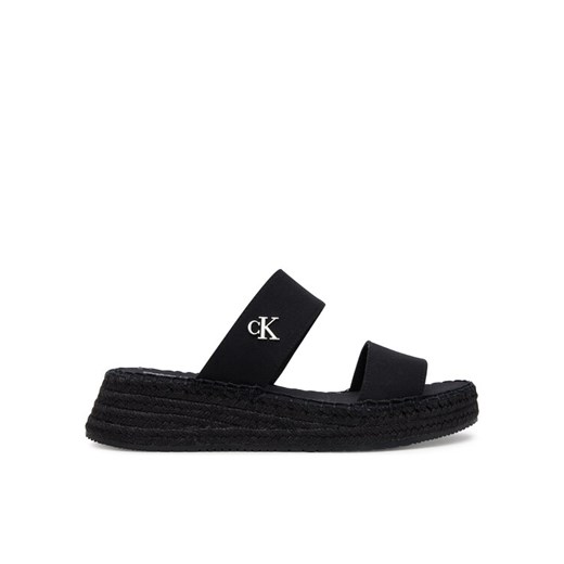 Espadryle Calvin Klein Jeans Sporty Rope Mg Lth Webbing YW0YW01704 Czarny ze sklepu eobuwie.pl w kategorii Espadryle damskie - zdjęcie 182038449