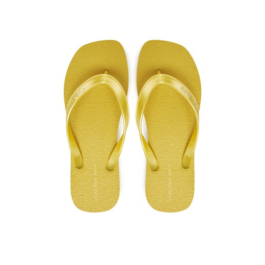 Japonki Calvin Klein Jeans Thong+ Tpu Metallic YW0YW01720 Żółty ze sklepu eobuwie.pl w kategorii Klapki damskie - zdjęcie 182038866